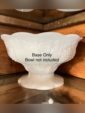 Punch Bowl Base, Milk Glass
